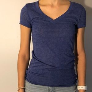 Purple heathered v-neck tee